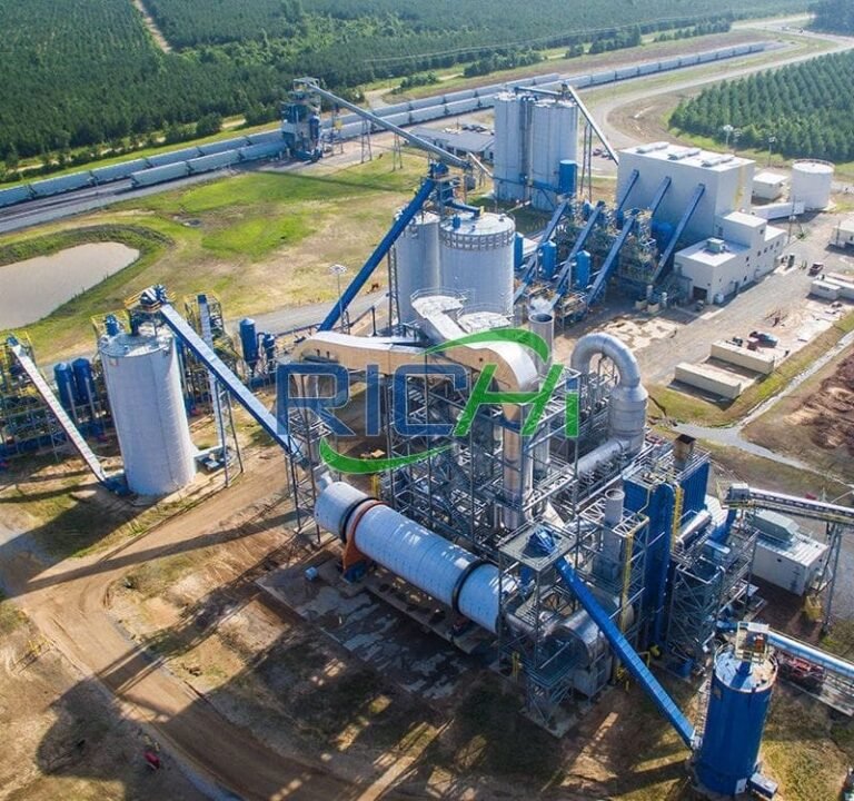 What processes does a complete wood pellet plant include?