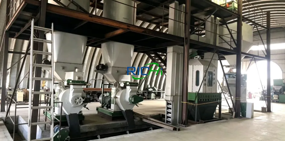 3T/H fully automatic biomass pellet production line for peanut shell and wood pellet making